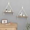 Macrame Hanging Shelves — Set of 2 Boho Rustic Wood Floating Shelves with Woven Rope, Wall Decor for Bedroom, Bathroom, Living Room, Nursery, or Dorm, Perfect for Hanging Plants, Photos, or Small Displays